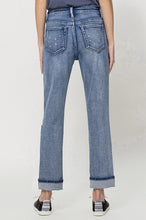 Load image into Gallery viewer, Stretch Mom Jeans w/ Spatter Detail and Cuff