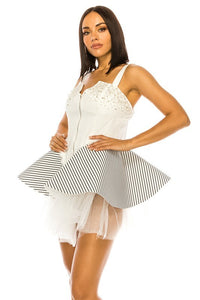 WHITE PEARL BALLERINA DRESS - Hustla Boutique